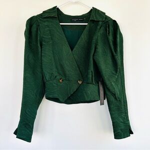 Revolve x House of Harlow Green Zebra/Tiger Print Cropped Blazer